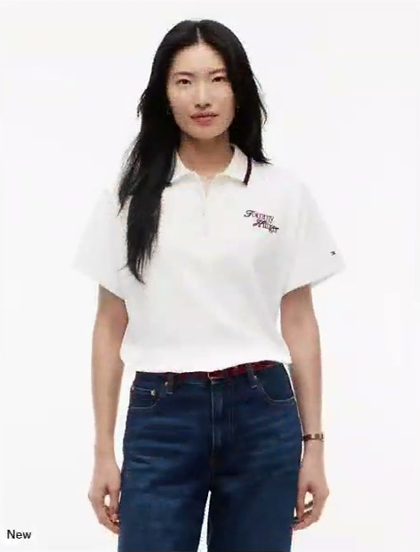 relaxed fit embroidered logo polo