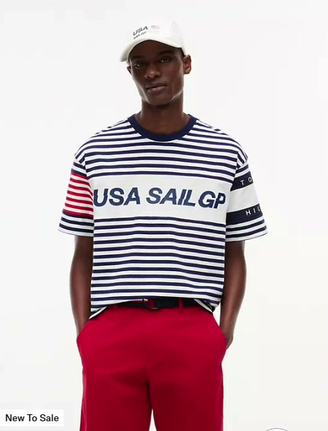 tommy x us sailgp team striped t shirt