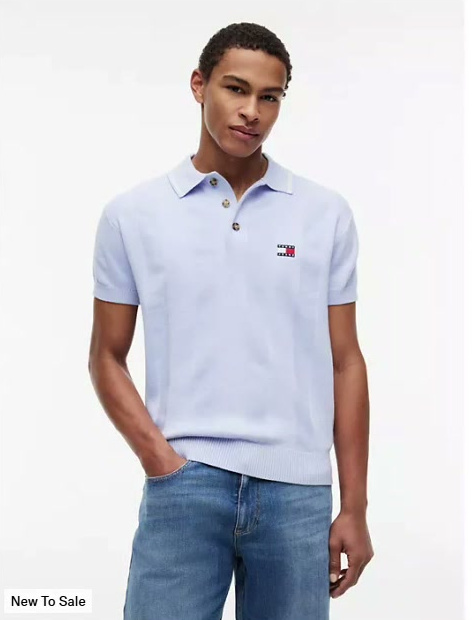 tommy jeans short sleeve sweater polo