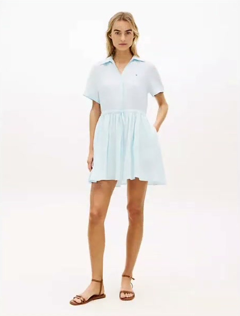 linen mini shirtdress