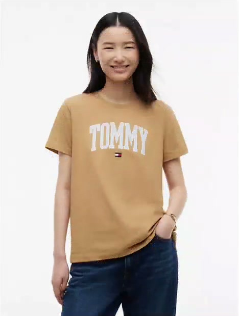ithaca stripe tommy logo t shirt