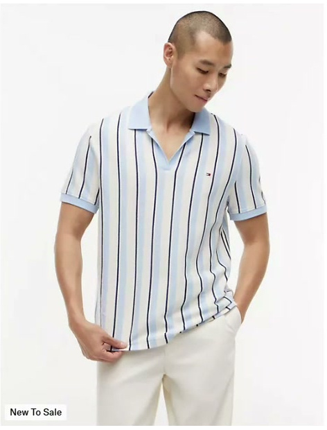 regular fit striped knit polo