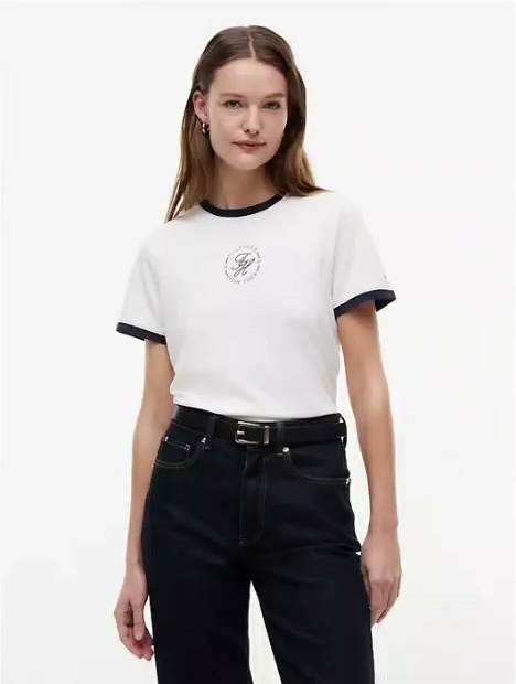 nautical script monogram ringer t shirt