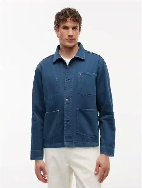 garment dyed herringbone chore jacket