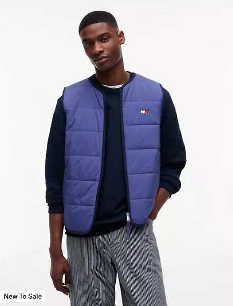 tommy jeans water repellent quilted vest