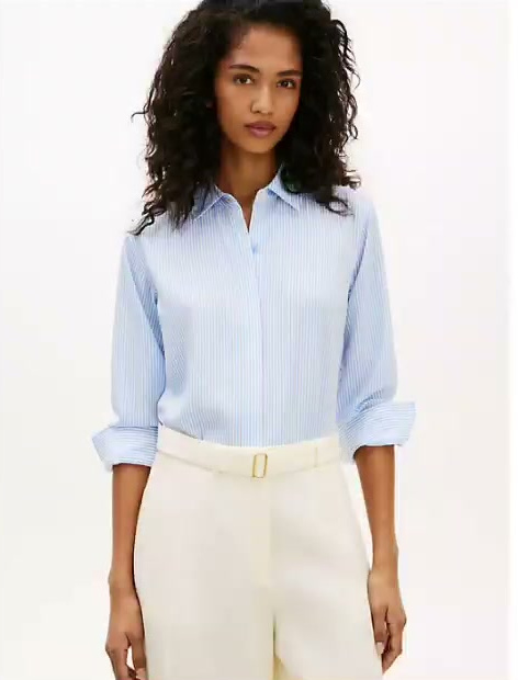 striped crepe shirt