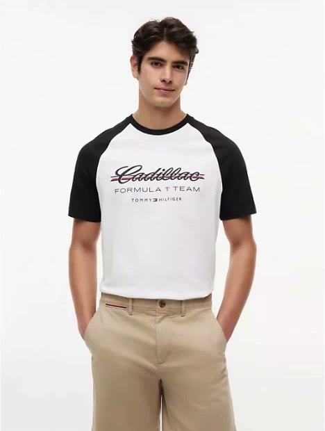 tommy x cadillac fl@ team raglan t shirt