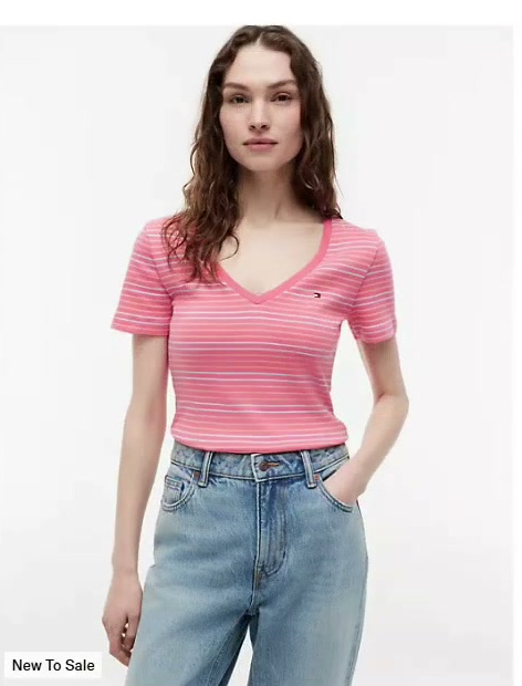 v neck striped favorite t shirt