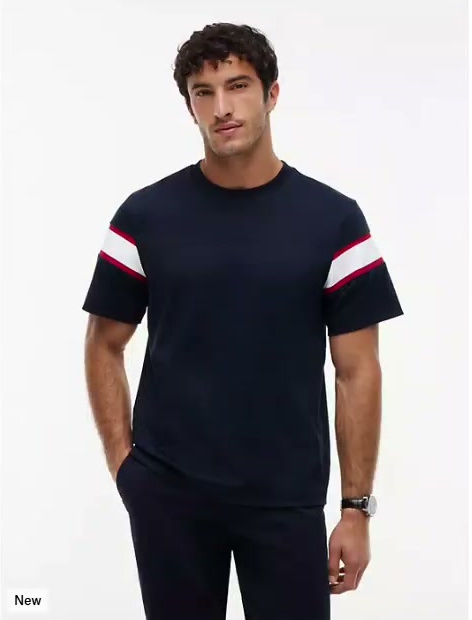 varsity stripe interlock t shirt