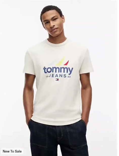 tommy jeans sailing logo t shirt