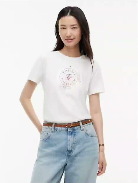 foiled laurel leaf logo t shirt