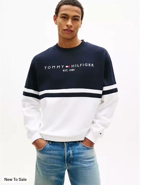 tommy logo colorblock sweatshirt