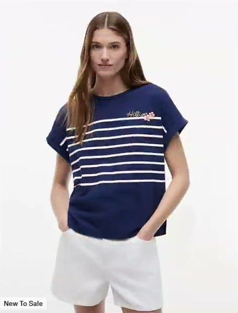floral hilfiger logo t shirt