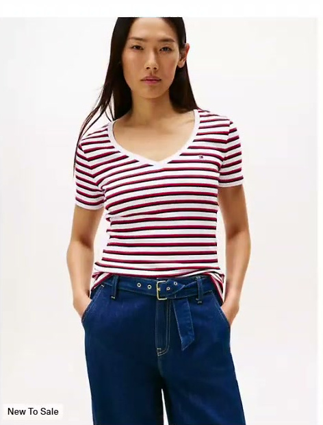 v neck stripe favorite t shirt