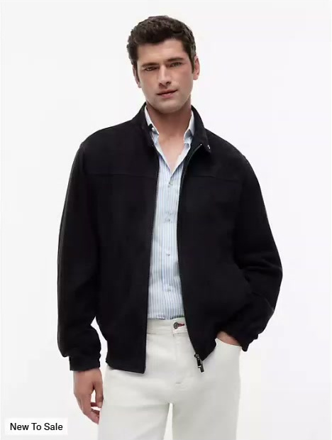 relaxed suede moto jacket
