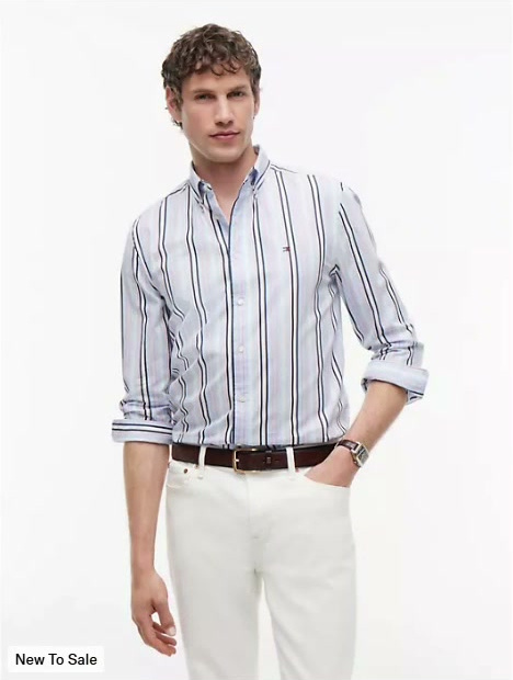 regular fit multi stripe shirt