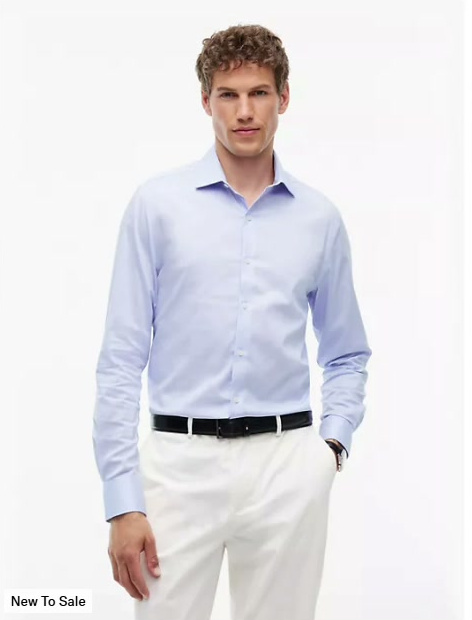 slim fit thflex geo print dress shirt
