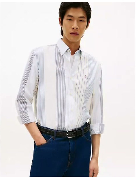 regular fit mix stripe all day shirt