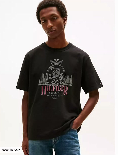 hilfiger crest graphic slub t shirt