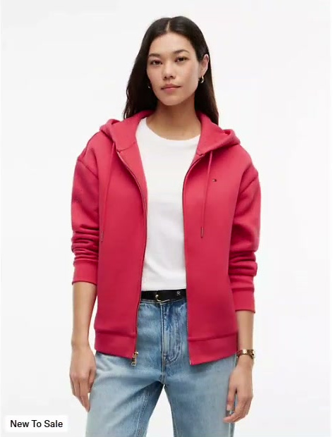relaxed fit zip hoodie