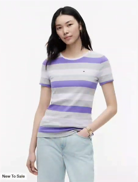 rugby stripe crewneck t shirt