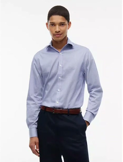 slim fit geo print thflex dress shirt