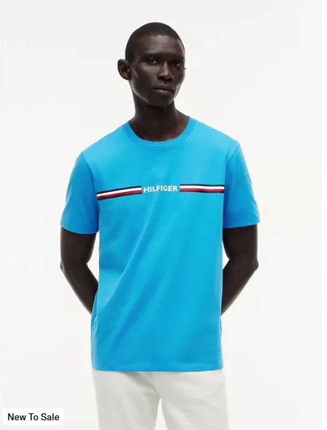 hilfiger signature stripe logo t shirt