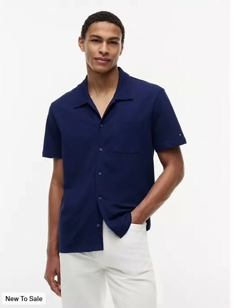 regular fit mesh pocket shirt polo