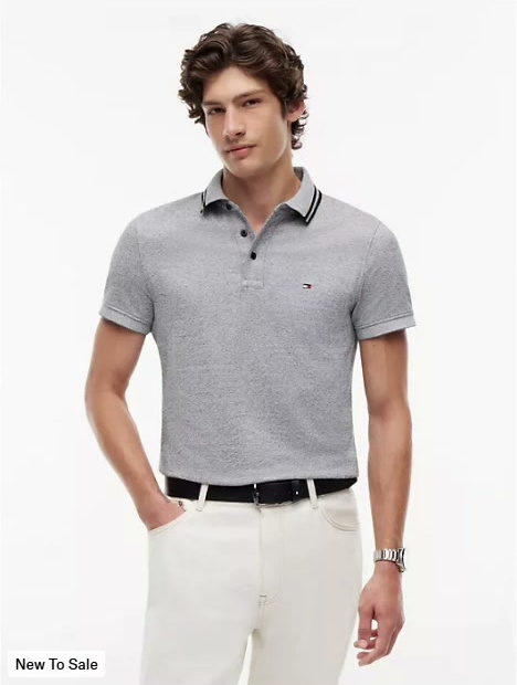 slim fit heathered polo
