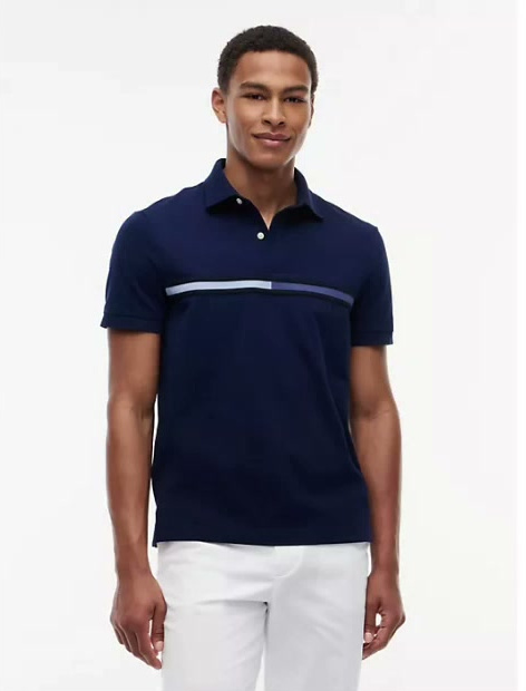 regular fit signature flag stripe polo