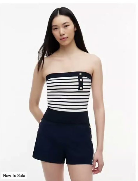 tommy jeans striped bandeau sweater