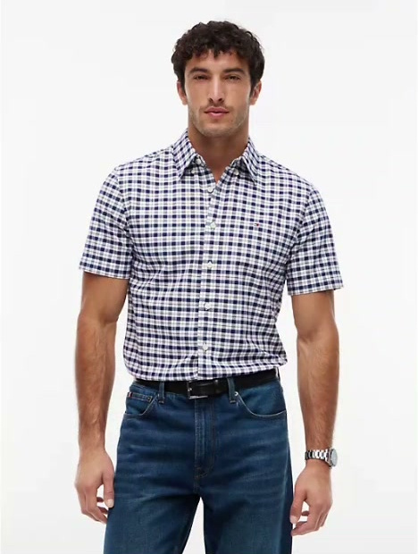 regular fit check oxford shirt