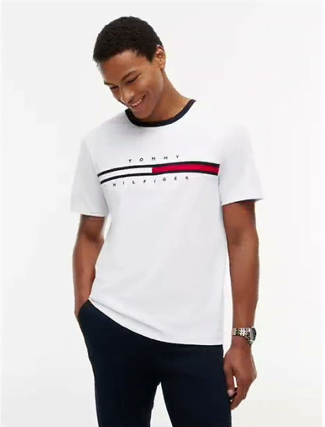 embroidered flag logo t shirt