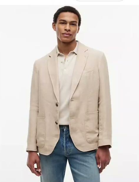 garment dyed linen casual blazer