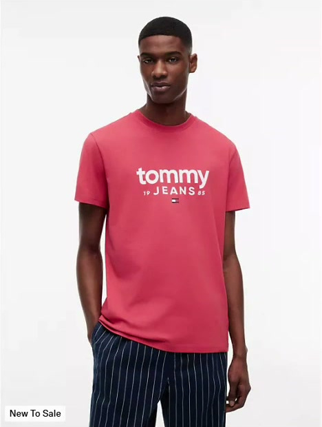 tommy jeans logo slim fit t shirt