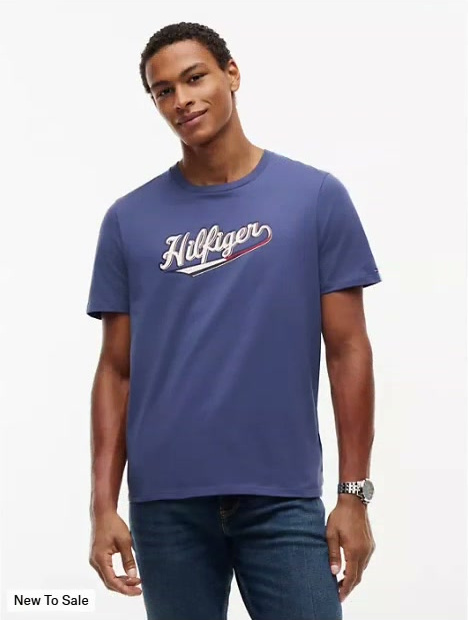 hilfiger baseball logo t shirt