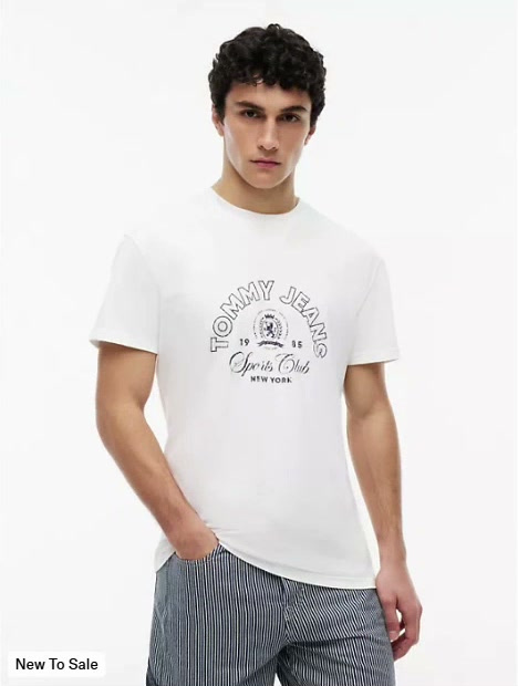 tommy jeans weathered sport logo t shirt