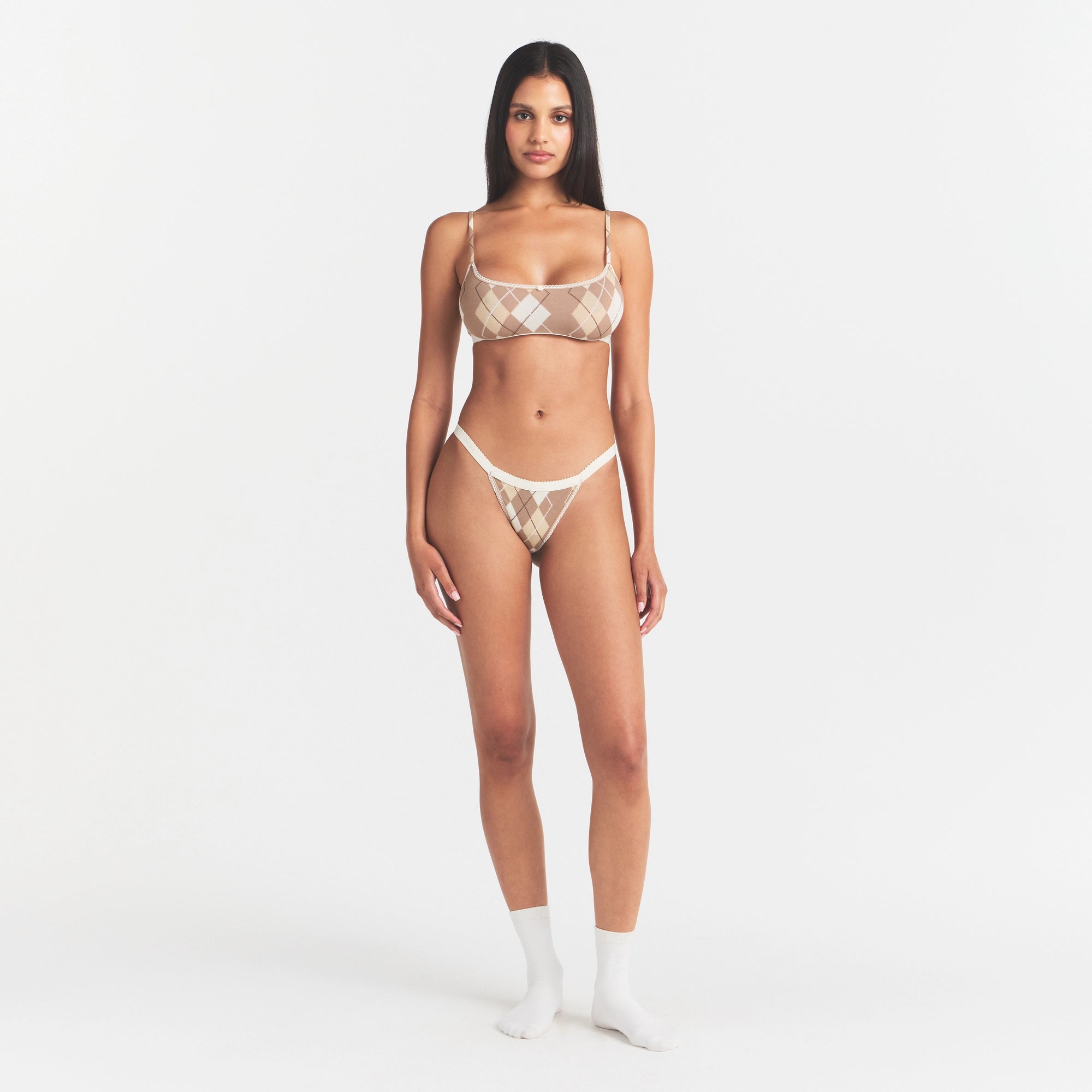 lightweight cotton logo picot string bikini lightweight cotton logo picot string bikini