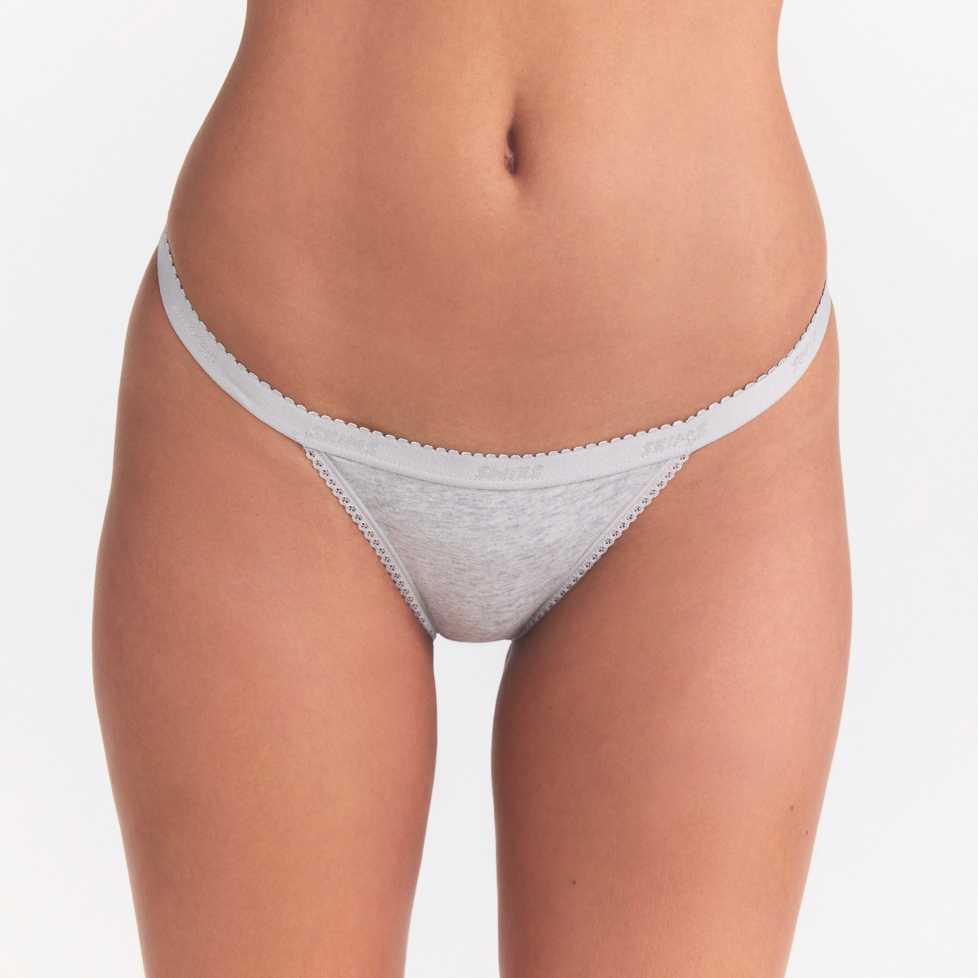 lightweight cotton logo picot string bikini lightweight cotton logo picot string bikini