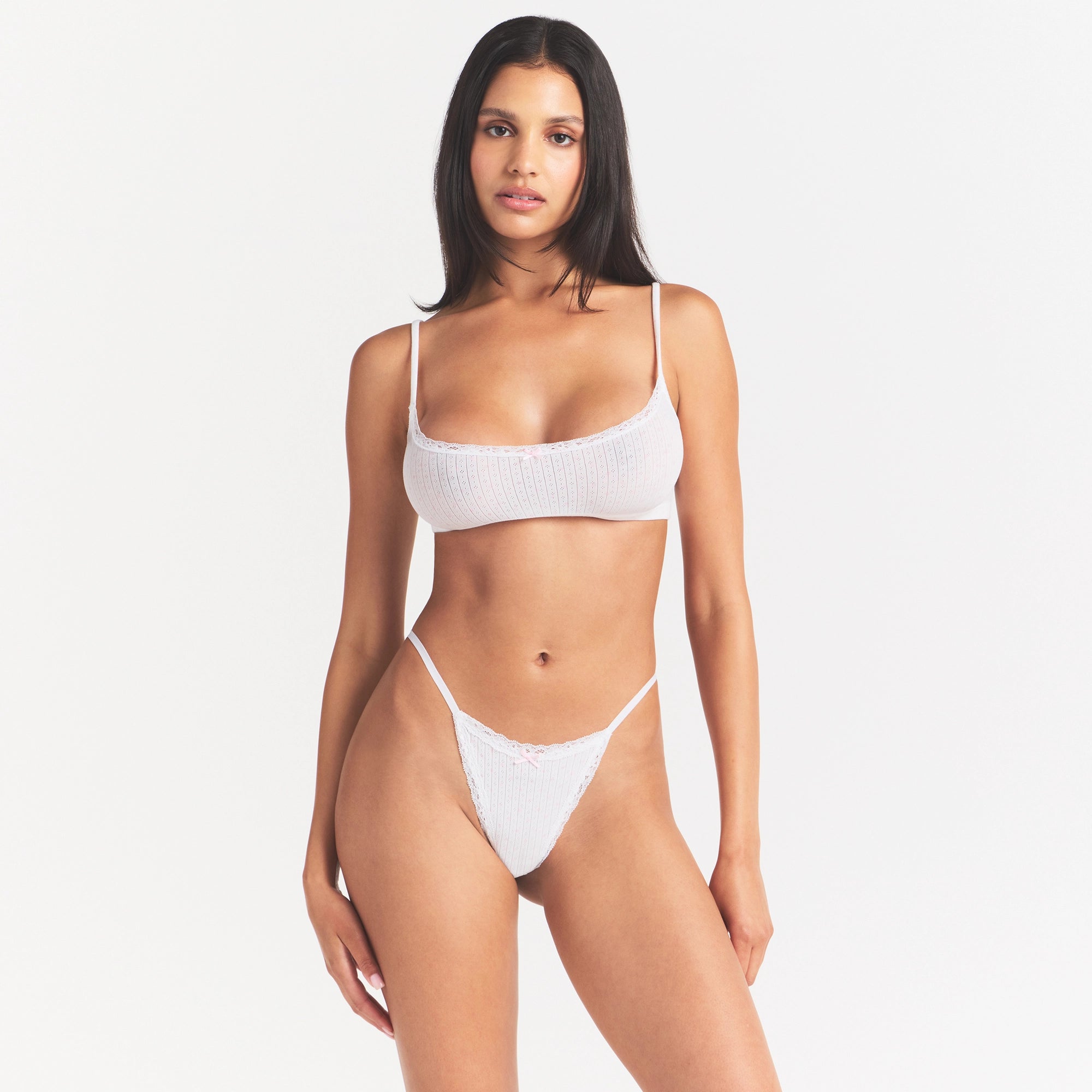 lightweight cotton pointelle scoop bralette lightweight cotton pointelle scoop bralette