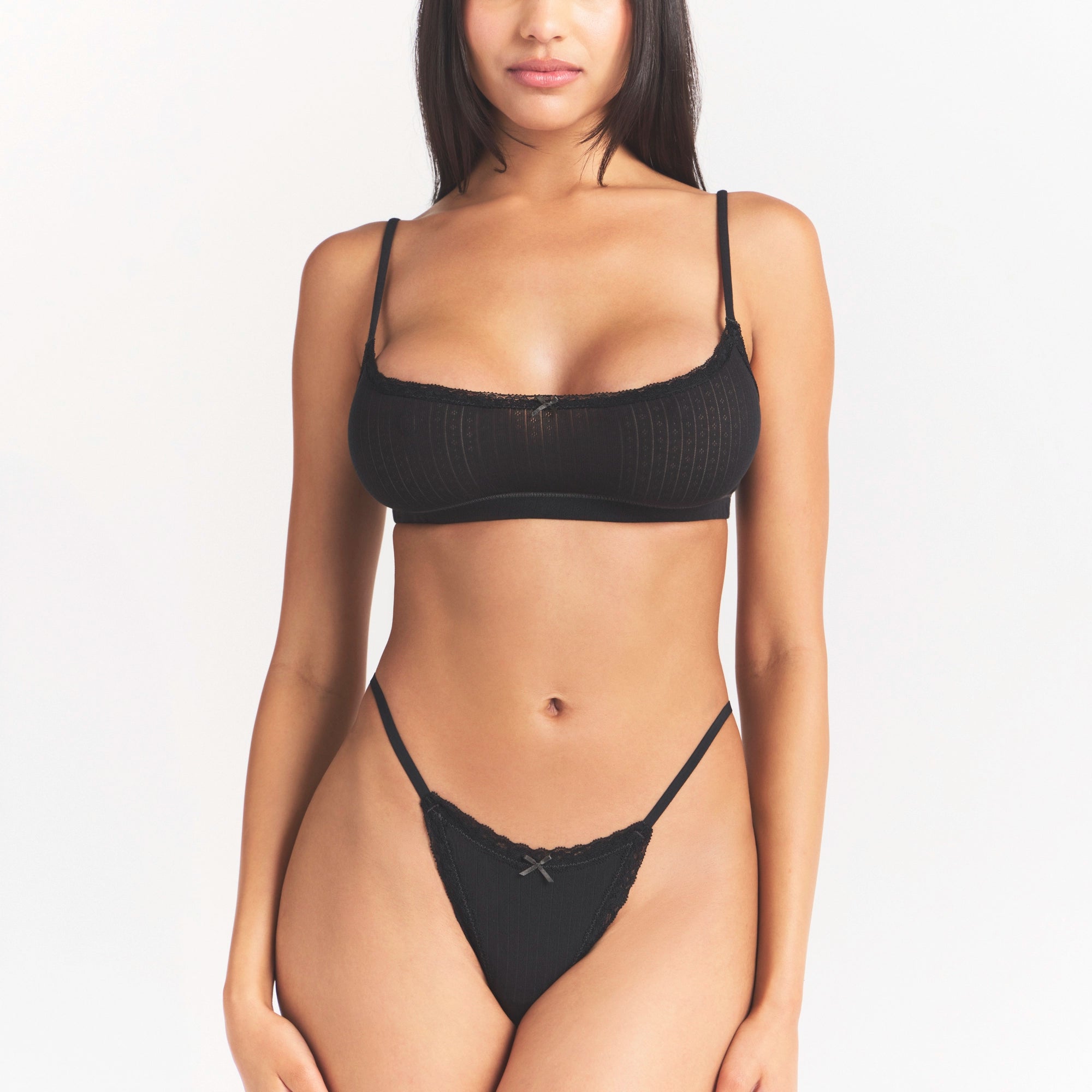 lightweight cotton pointelle scoop bralette lightweight cotton pointelle scoop bralette
