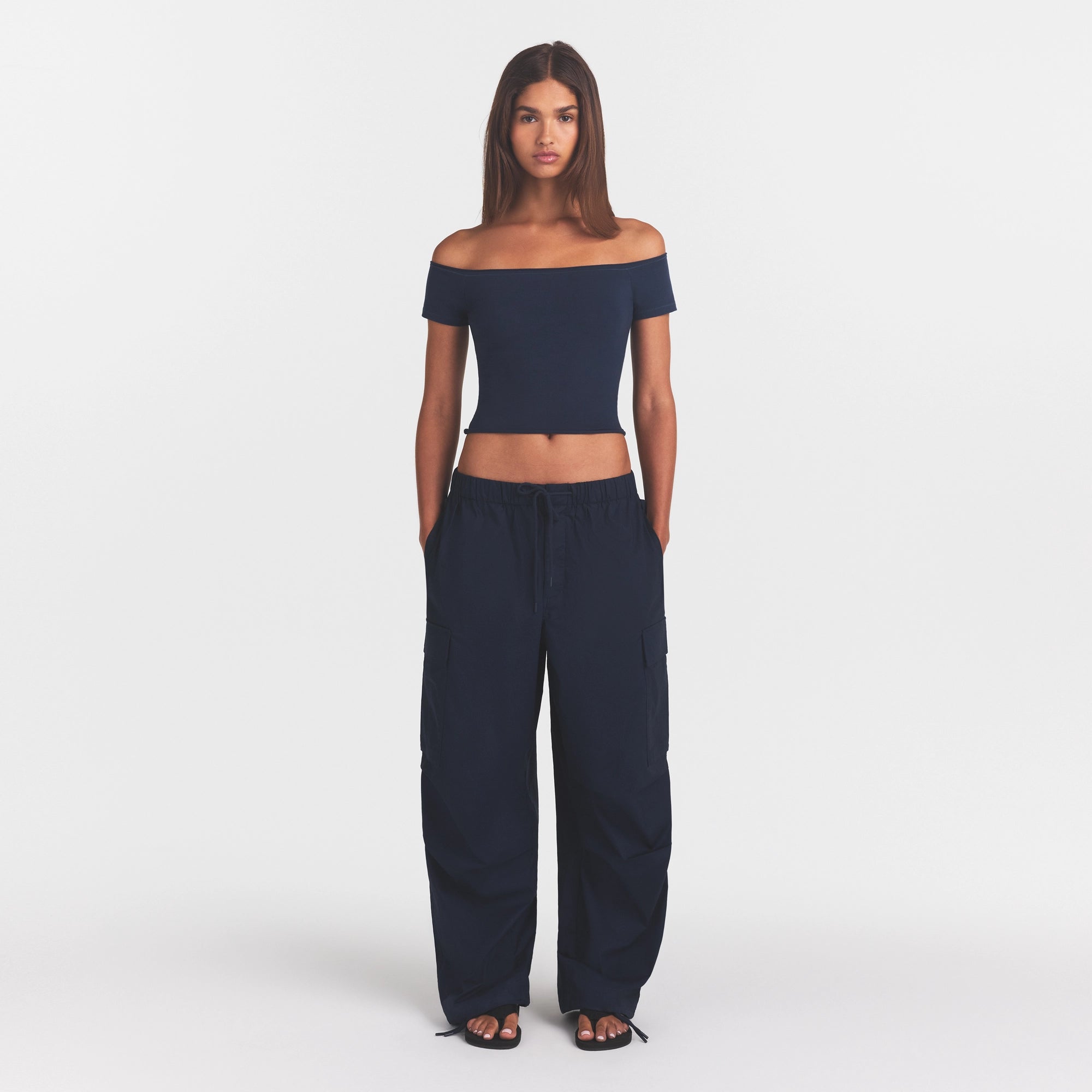 woven cotton oversized low rise cargo pant woven cotton oversized low rise cargo pant
