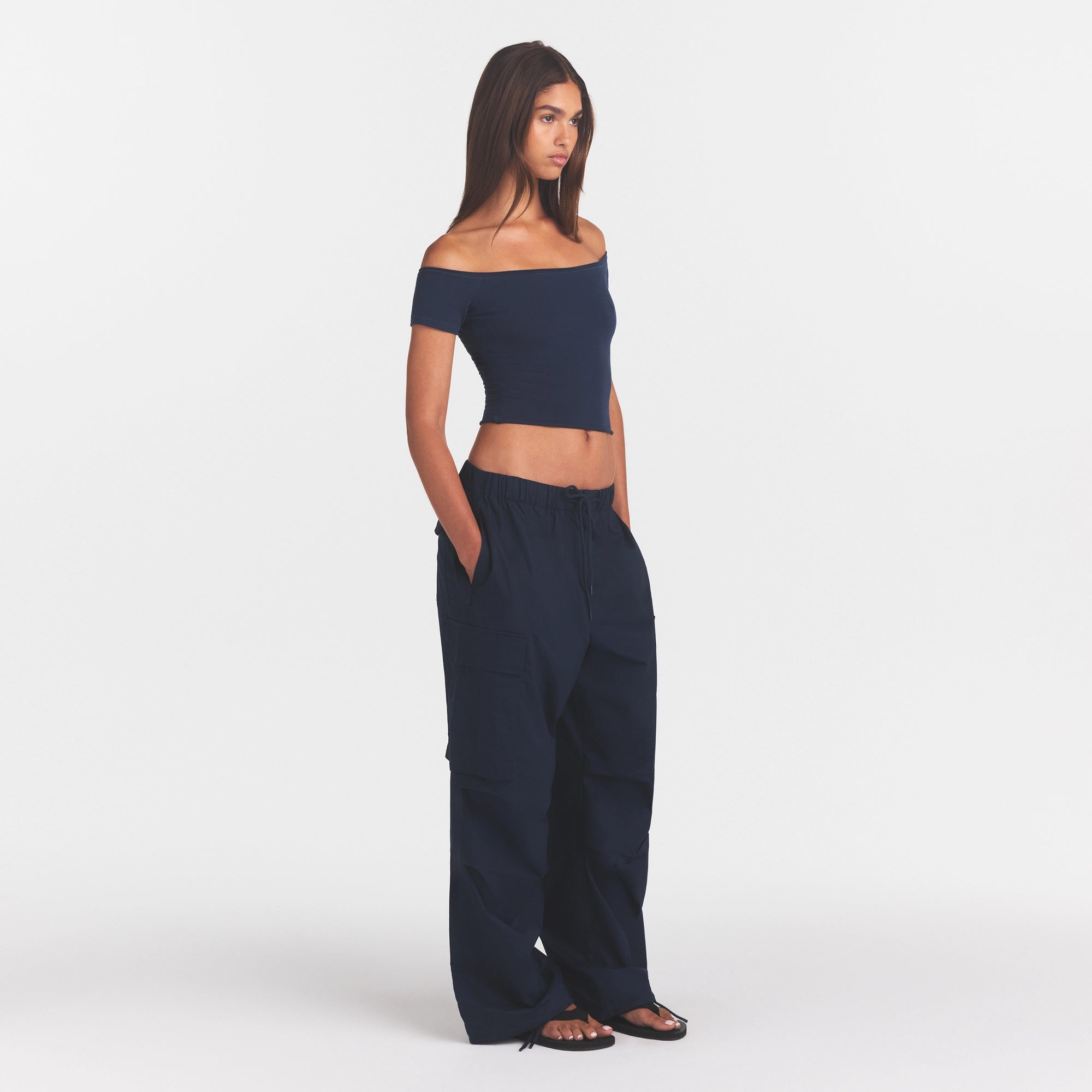 woven cotton oversized low rise cargo pant woven cotton oversized low rise cargo pant