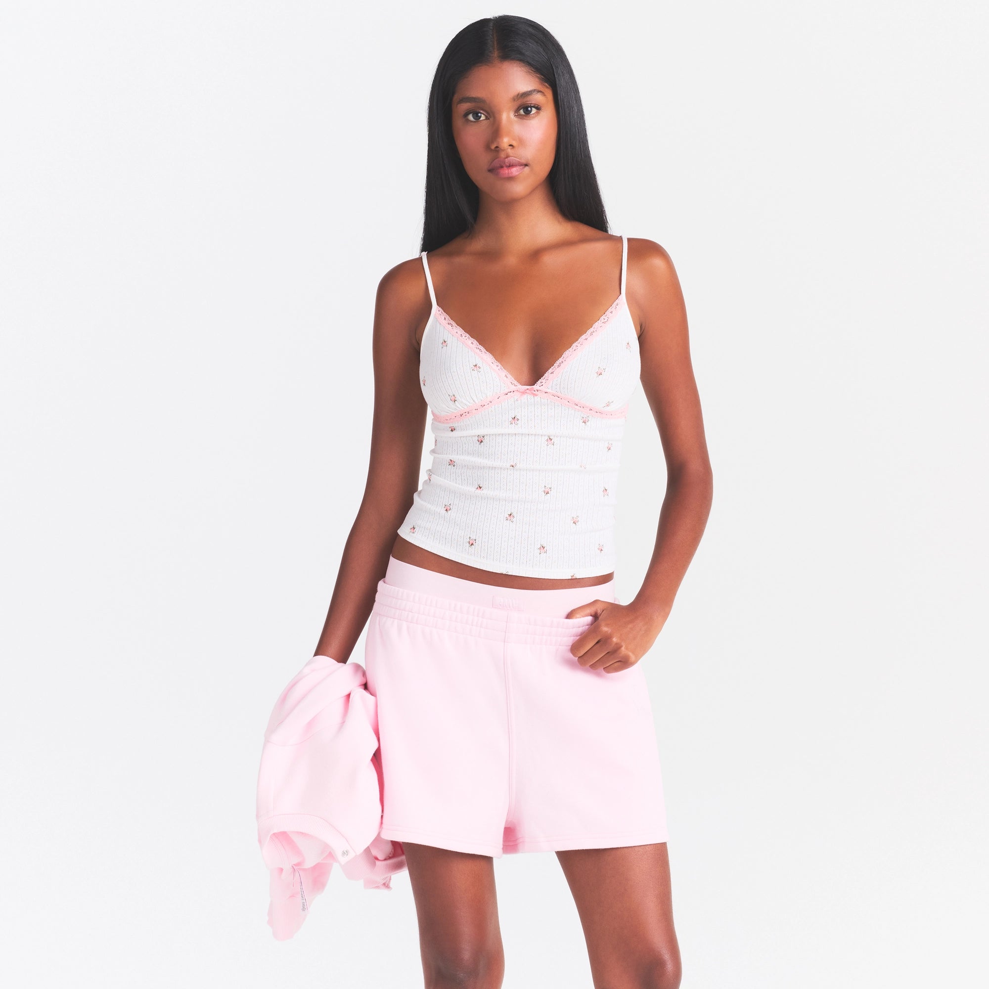 cotton fleece double waistband short cotton fleece double waistband short