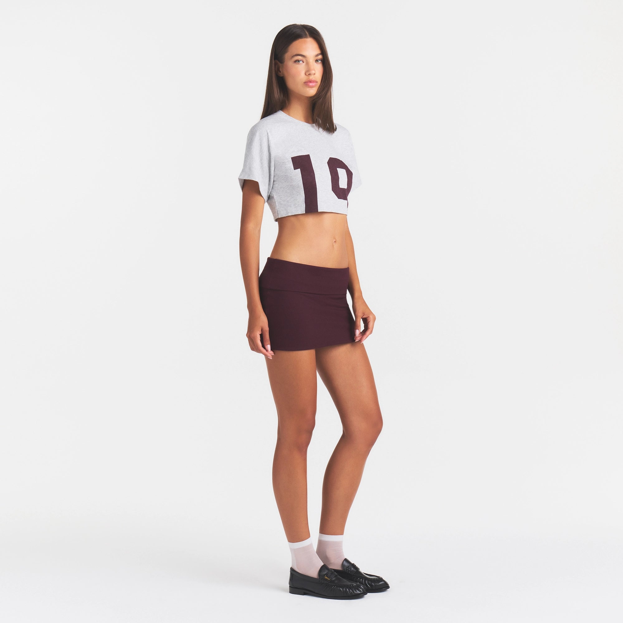 cotton rib foldover mini skirt cotton rib foldover mini skirt