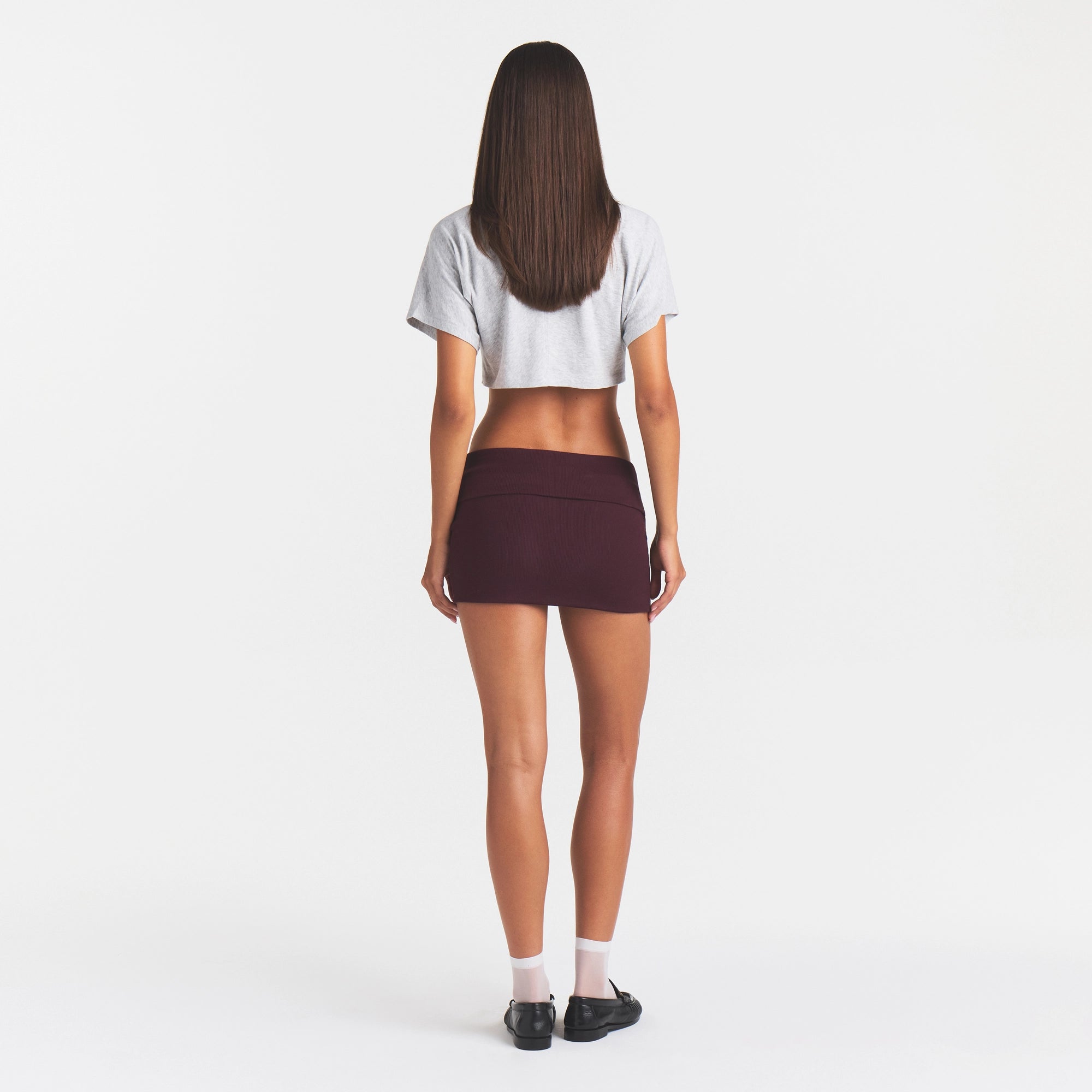 cotton rib foldover mini skirt cotton rib foldover mini skirt