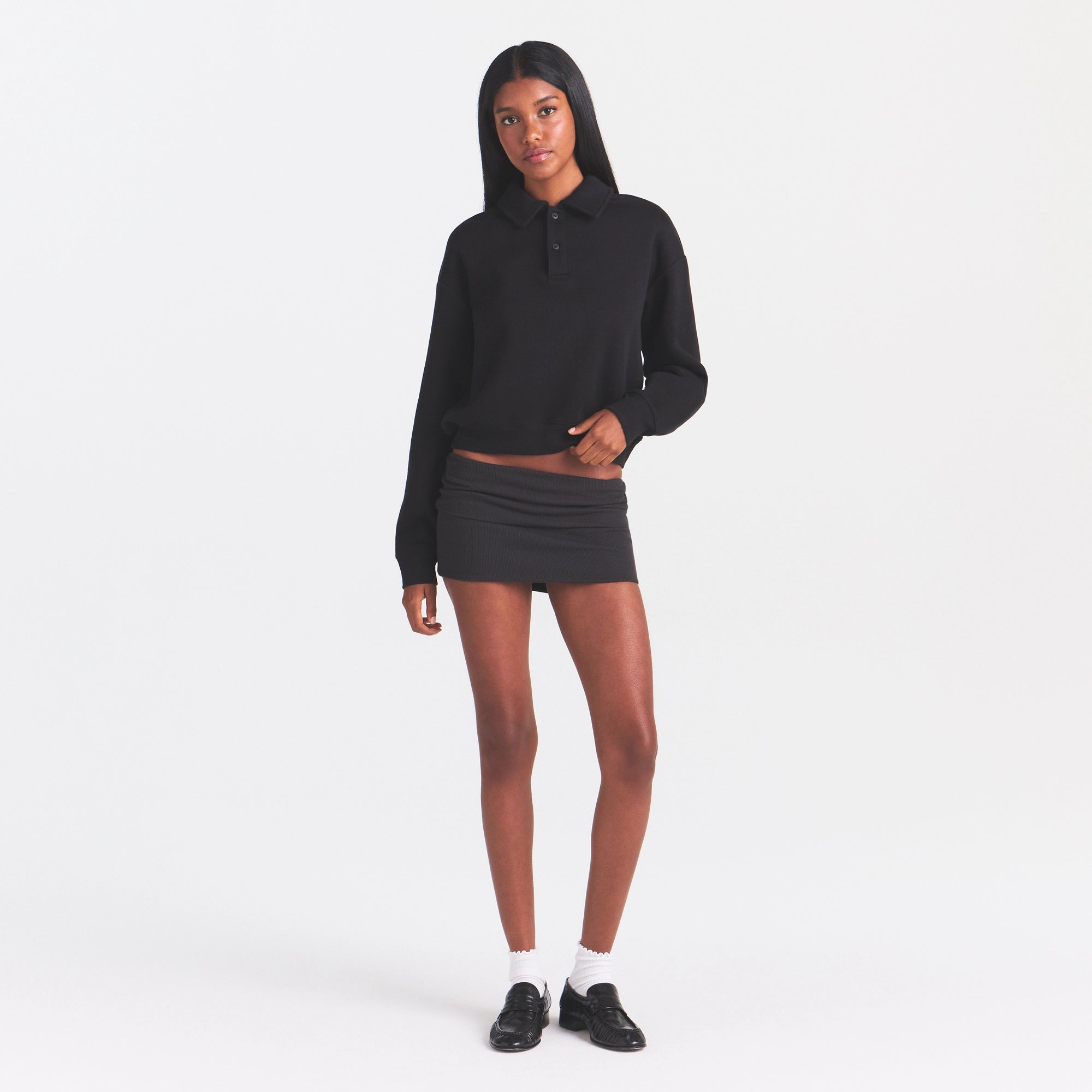 cotton rib foldover mini skirt cotton rib foldover mini skirt