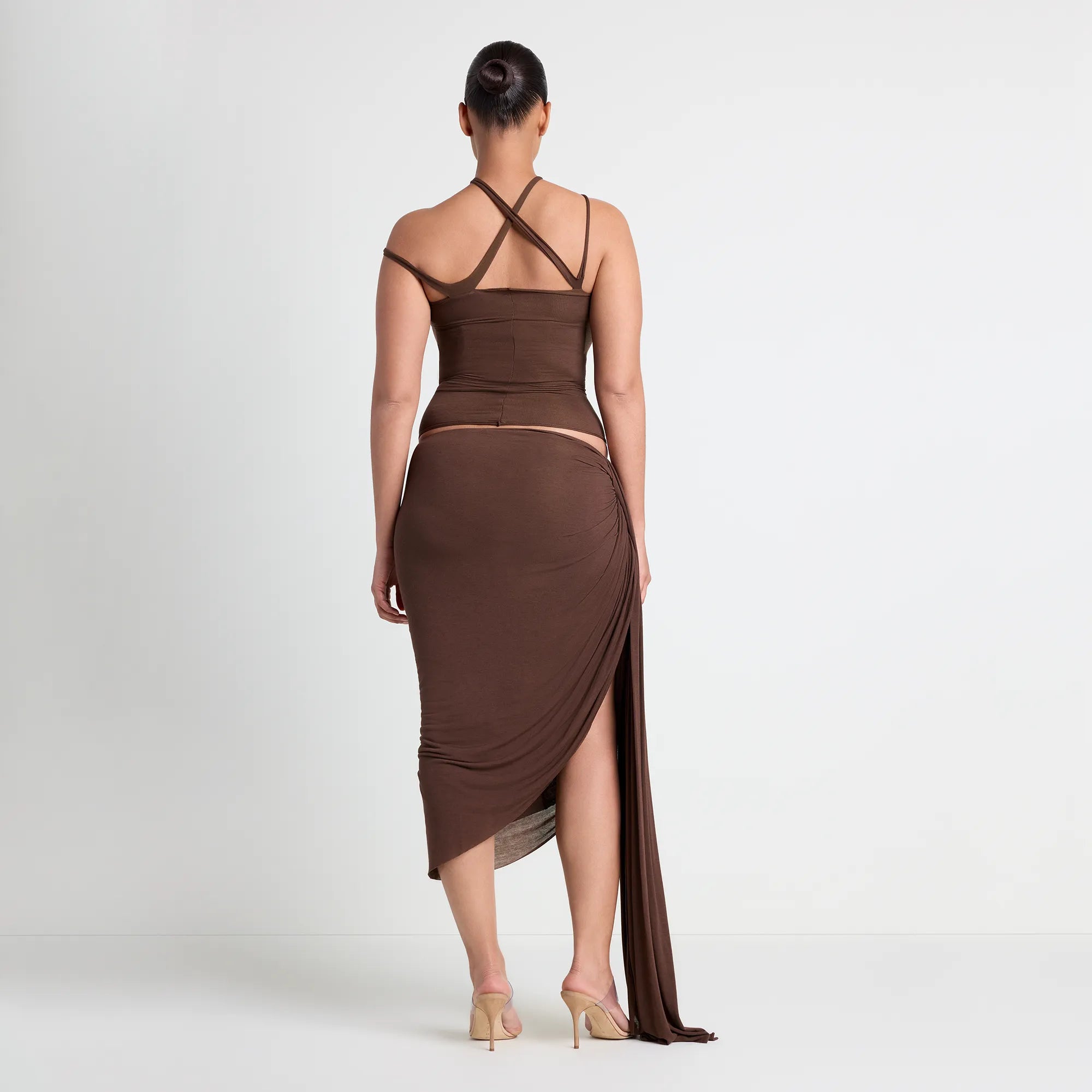 vettese x skims sheer modal draped midi skirt vettese x skims sheer modal draped midi skirt
