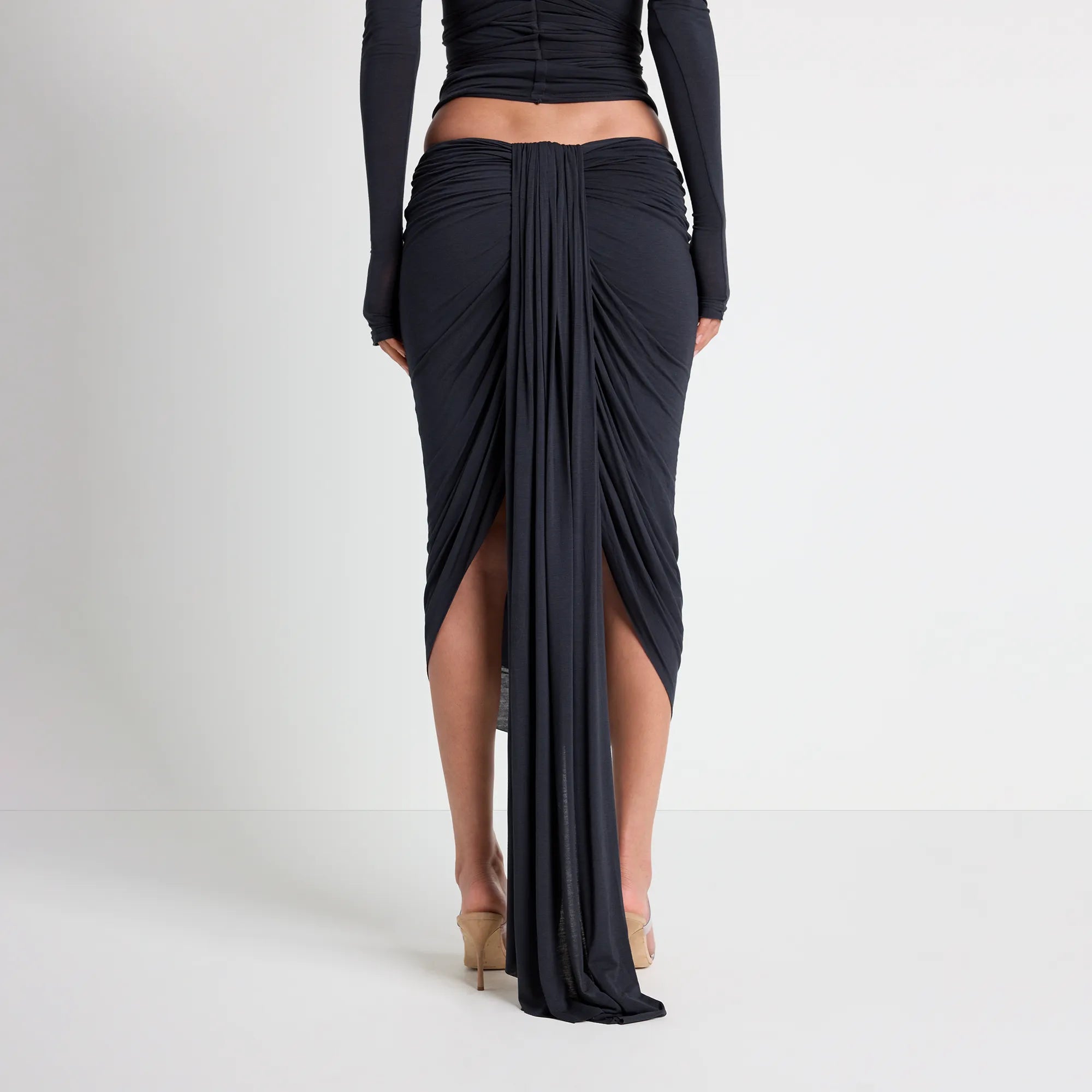 vettese x skims sheer modal draped midi skirt vettese x skims sheer modal draped midi skirt