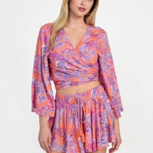 eco knotted cropped kimono